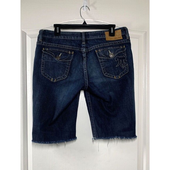 MEK Denim Bermuda Shorts Women's Size 32 Blue Brigitte Back Flap Pockets Stretch - Picture 5 of 11